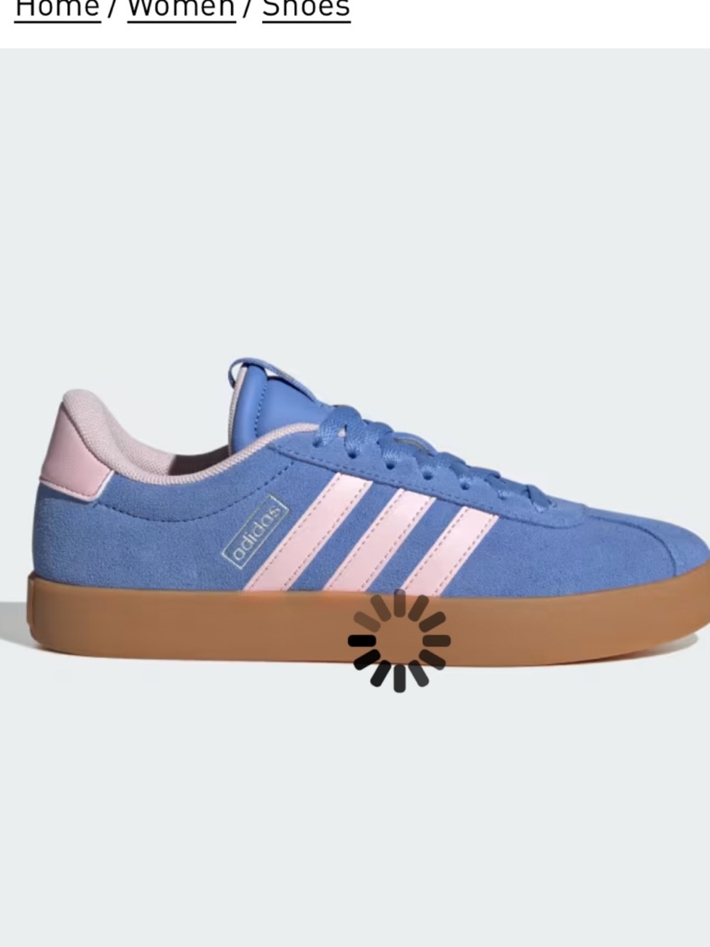 adidas Women's VL Court 3.0 Sneaker  Periwinkle white & Blue stripe size 5